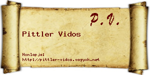 Pittler Vidos névjegykártya